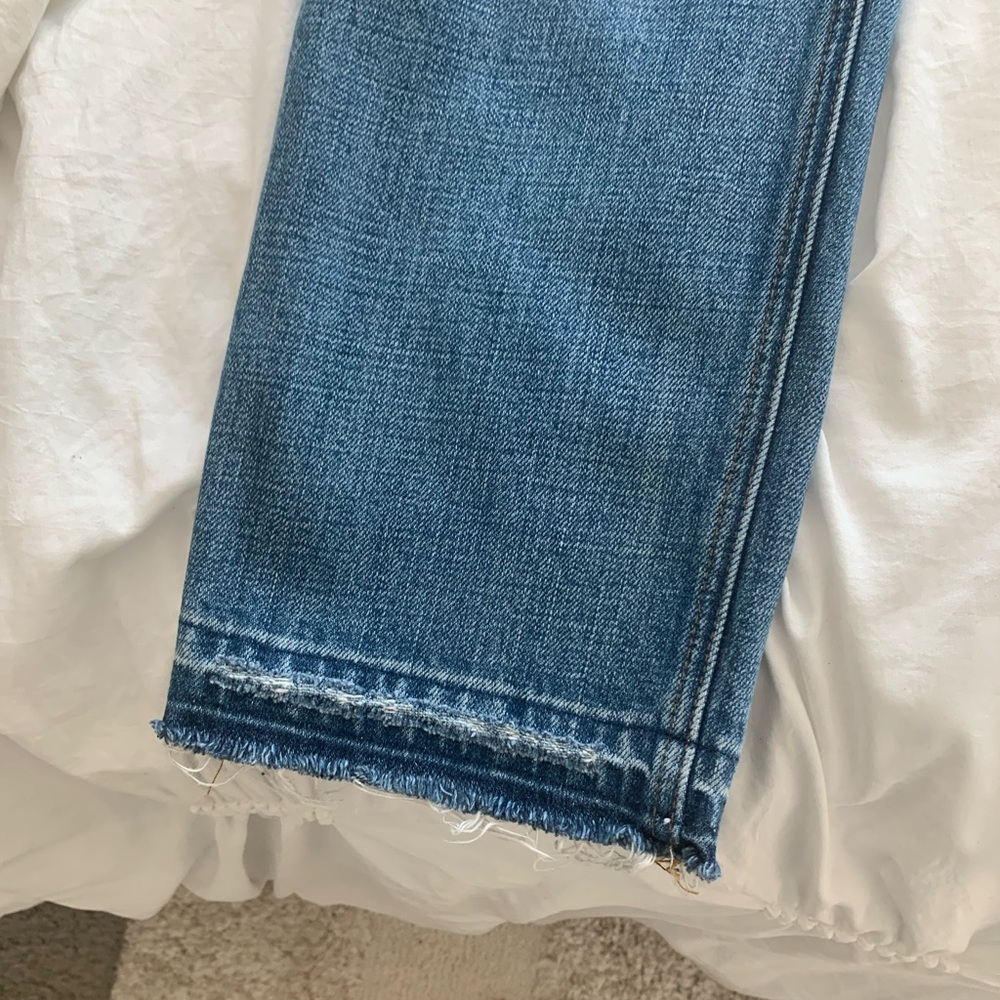 Frame Heritage Le Piper Blue Distressed Ankle Jeans - Picture 13 of 15